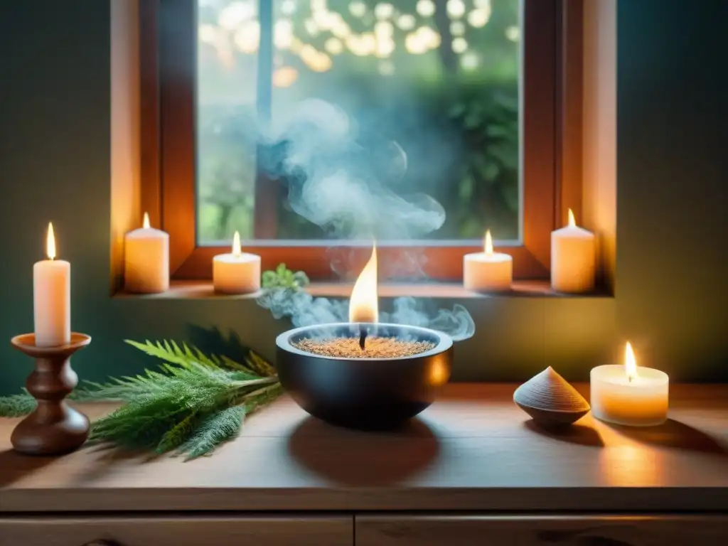 Un altar acogedor en la cocina, dedicado a los elementos de la naturaleza