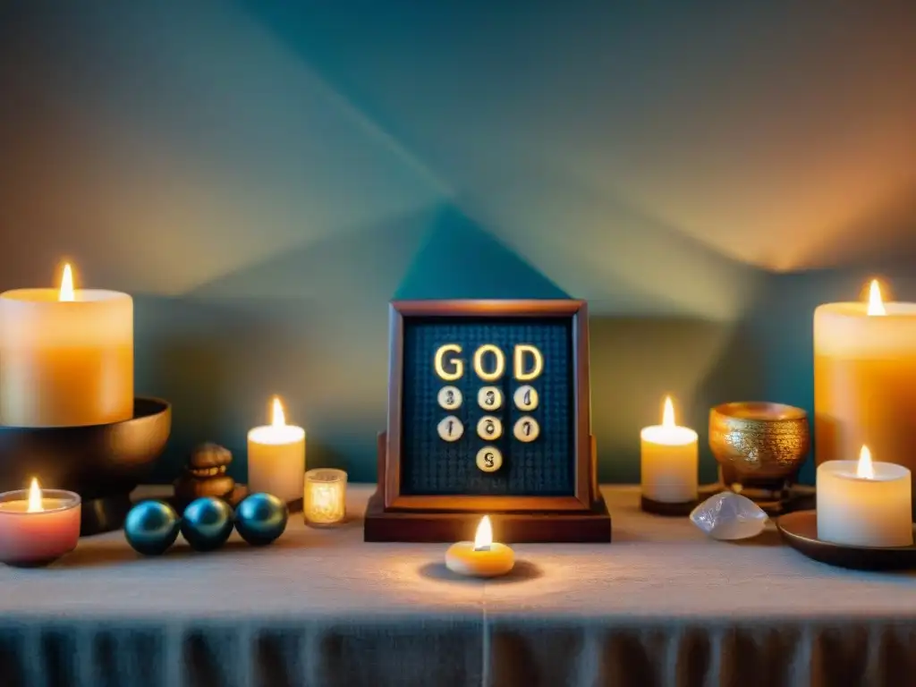 Un altar hogareño bellamente decorado para atraer buena suerte con numerología