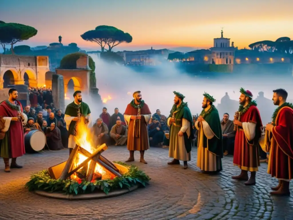 Antigua celebración del Solsticio de Invierno en Roma, con origen pagano tradición Navidad