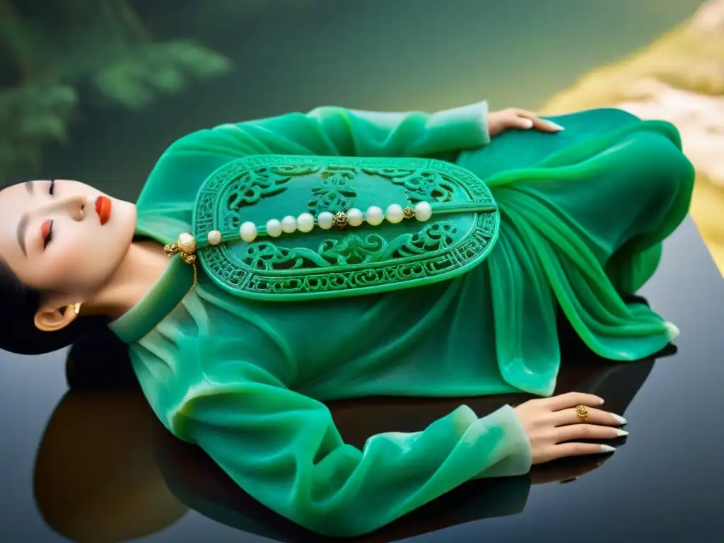 Talisman de jade antigua China: Un traje funerario de jade intrincado, reflejando la artesanía y simbolismo de la cultura china