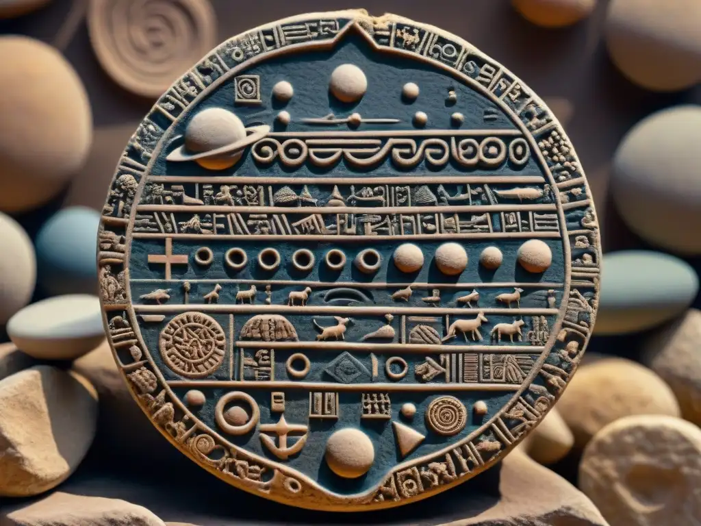 Antiguo tablet de arcilla mesopotámico con creencias astrológicas sobre Saturno en detalladas inscripciones cuneiformes