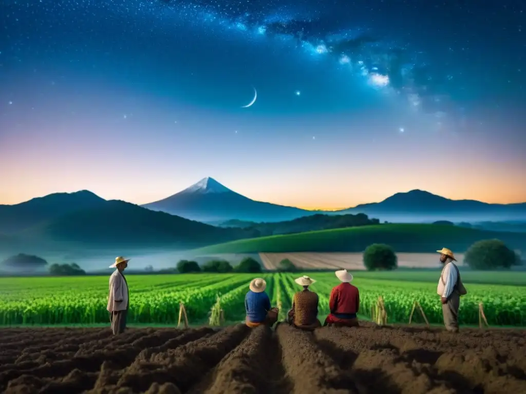 Antiguos agricultores observan el cielo estrellado, conectando predicciones climáticas y agricultura