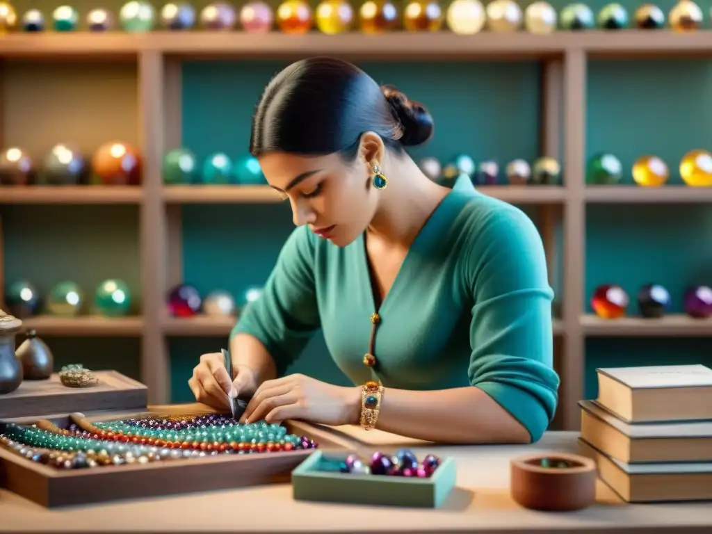 Un artesano hábil crea joyería inspirada en el arte fenicio con herramientas tradicionales