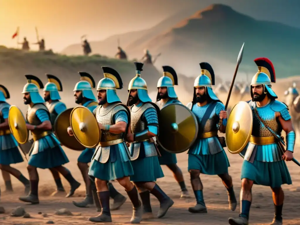 Batalla épica por recursos en Mesopotamia Batalla épica de soldados mesopotámicos por recursos en Economía y conflictos Mesopotamia antigua