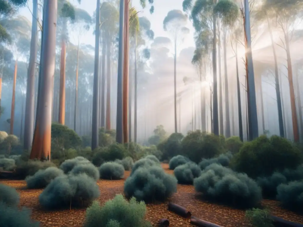 Un bosque de eucaliptos en Australia, lugares sagrados extracción aceites esenciales