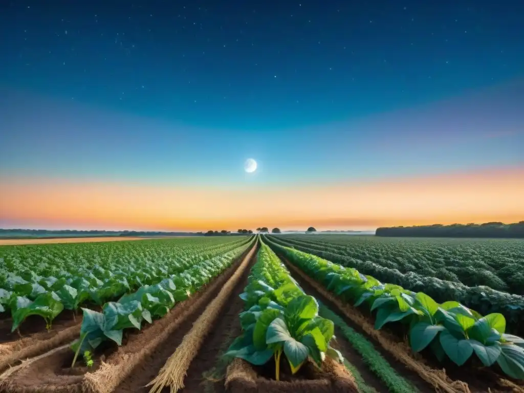 Campesinos protegen cosechas con astrología bajo un cielo estrellado, usando símbolos místicos y talismanes