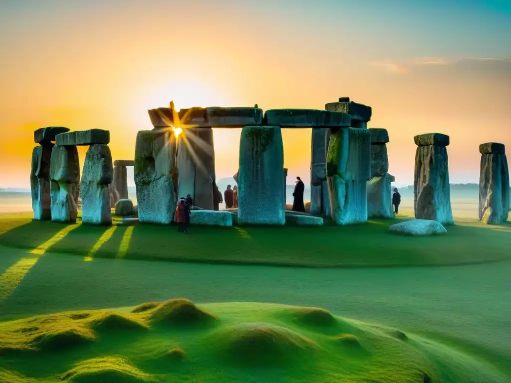 Celebraciones paganas en Stonehenge durante el solsticio de verano, misteriosa ceremonia al amanecer