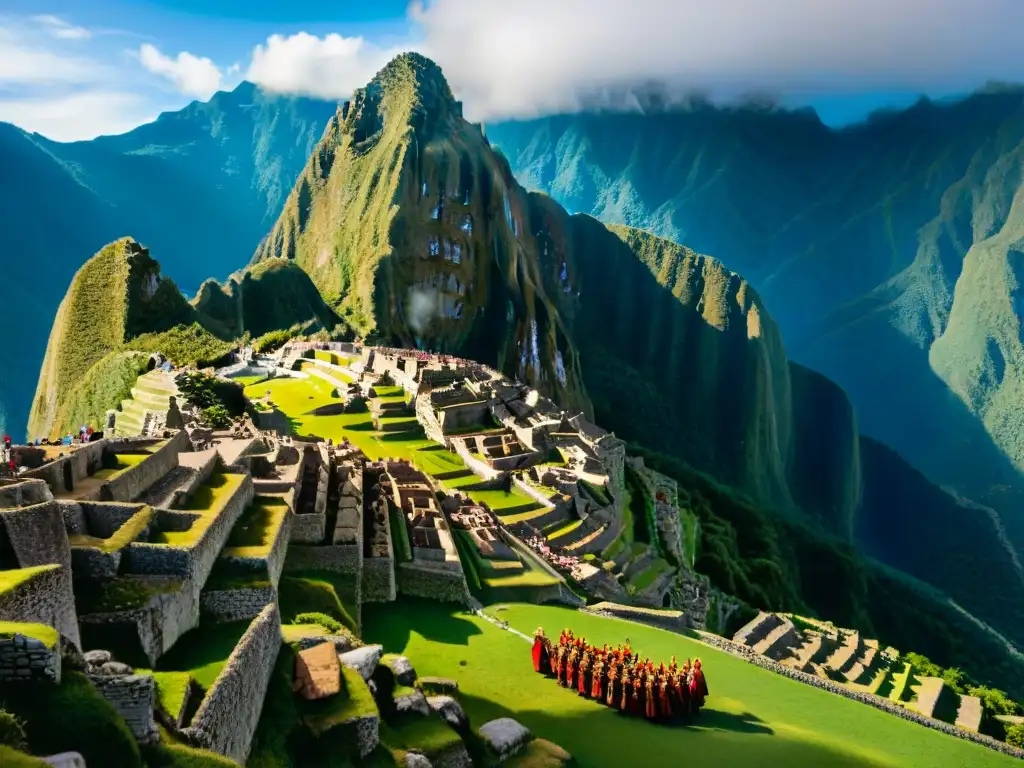 Ceremonia Inca en Machu Picchu con descendientes y Tumi, significado y origen del Tumi