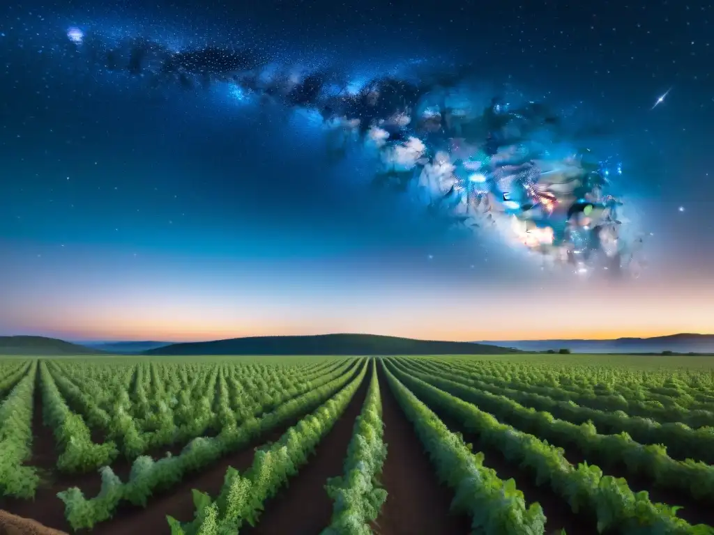 Un cielo estrellado muestra la conexión entre astros y la agricultura