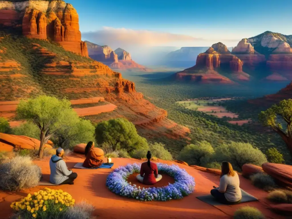 Un círculo de sanación espiritual en Sedona, con energía transformadora