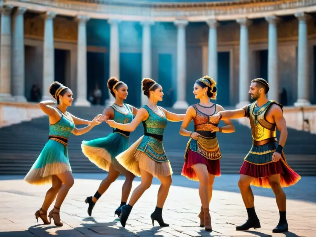 Reconstrucción de danzas antiguas en Roma: mosaico de bailarines romanos en un anfiteatro