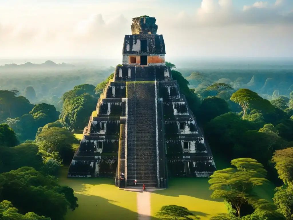 Descubrimiento reciente de Tikal: Detalle impresionante del Templo I, mostrando la majestuosidad de la antigua estructura maya