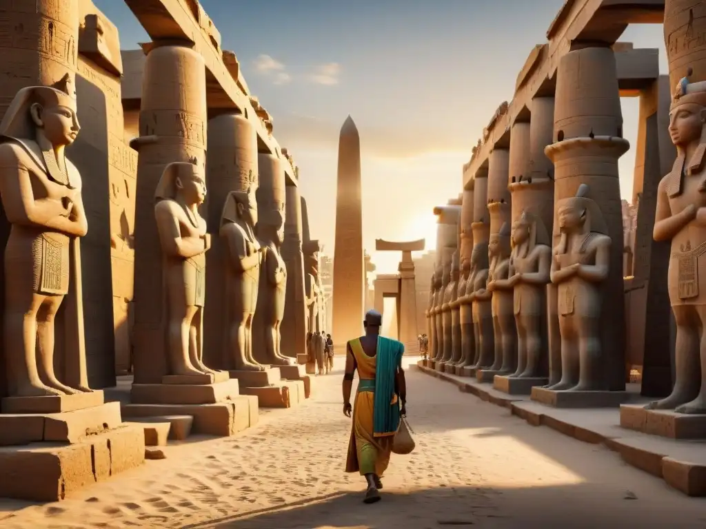 Descubrimientos arqueológicos en Luxor: Increíbles jeroglíficos y columnas en el Templo de Karnak al atardecer