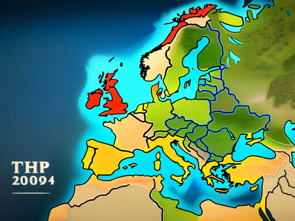 Detallado mapa histórico mostrando las influencias germanas en eslavos occidentales durante la Edad Media