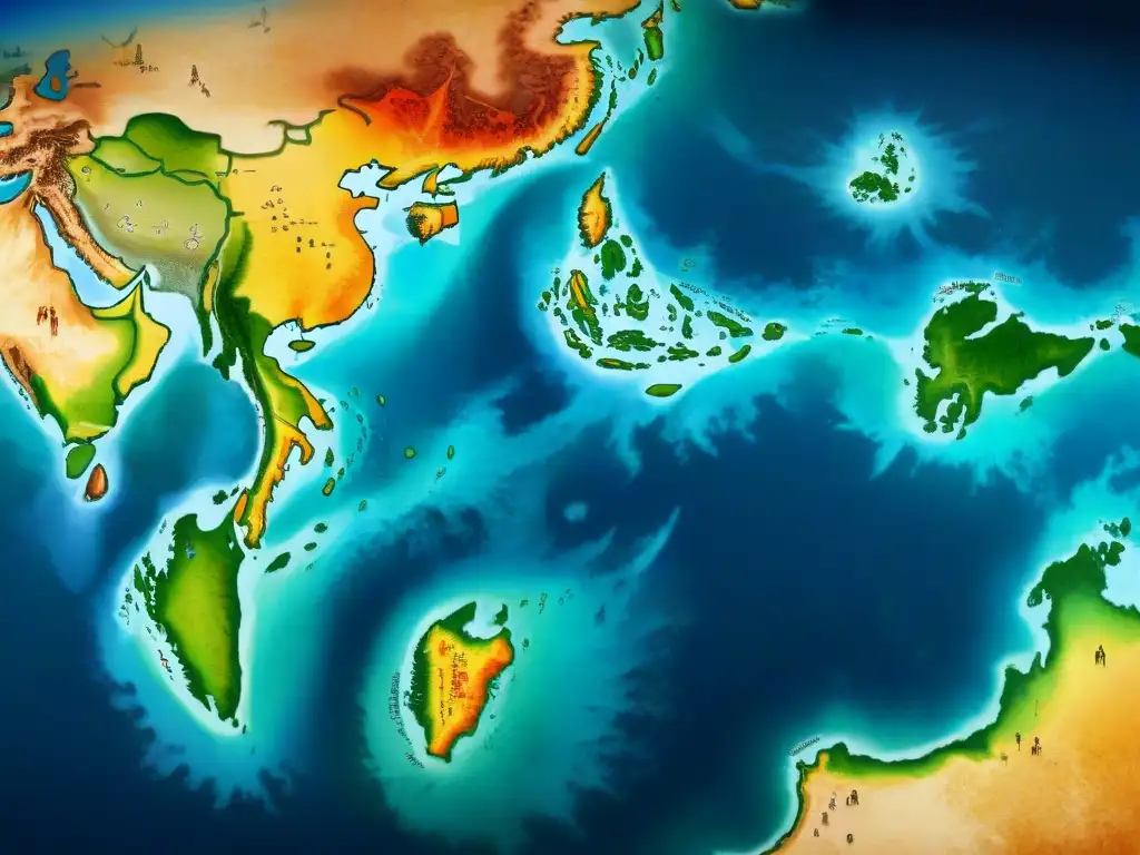 Explora el detallado Mapa Piri Reis con conocimiento precolombino, enriquecido de misterios y colores vibrantes