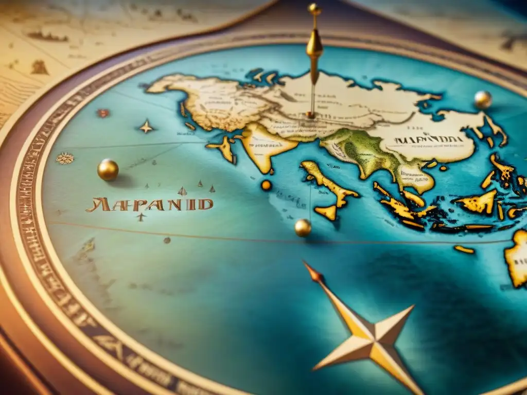 Mapamundi de Ptolomeo: Detalles cartográficos ancestrales Detallado Mapamundi de Ptolomeo: visión del mundo antiguo con continentes, mares e ilustraciones celestiales, evocando sabiduría ancestral