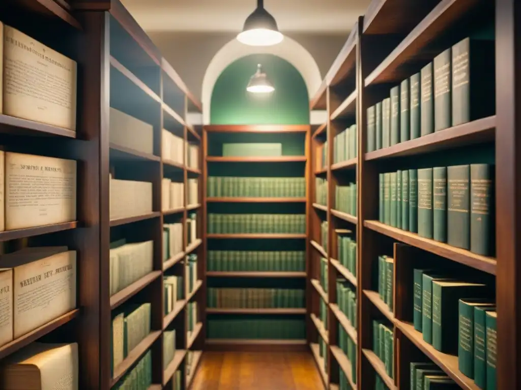 Detalle de una antigua biblioteca con manuscritos y moho