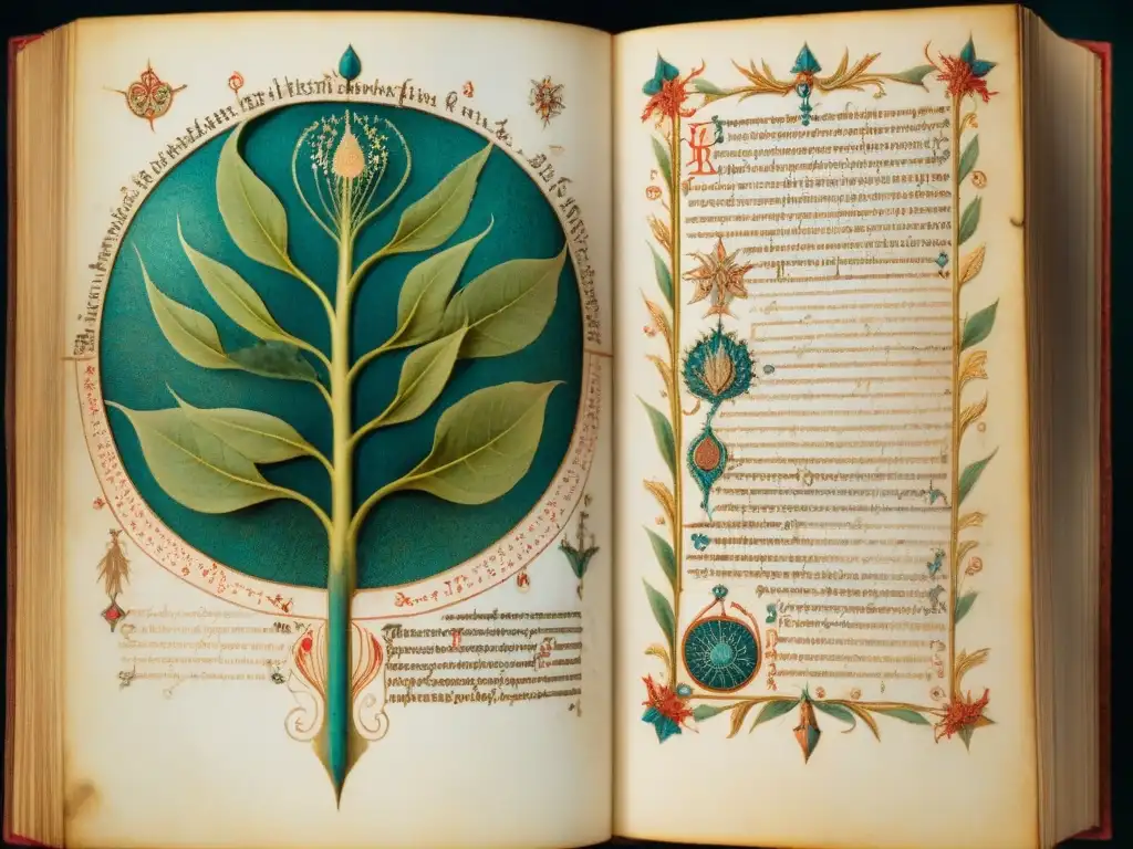 Detalle asombroso del Manuscrito Voynich: misteriosas plantas y símbolos enigmáticos