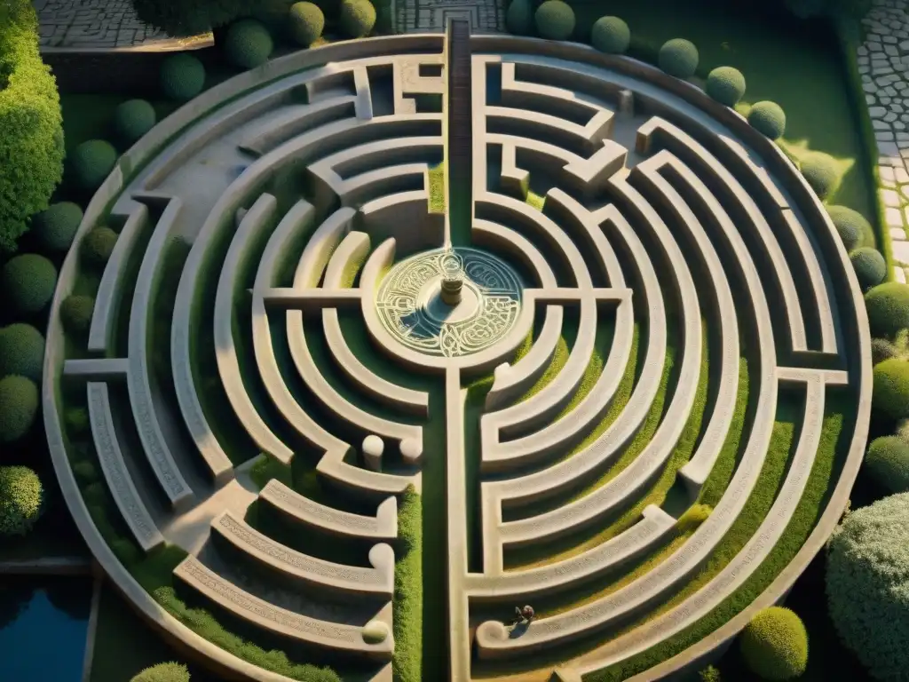 Detalle fascinante del Laberinto de Chartres, con su diseño intrincado y significado profundo