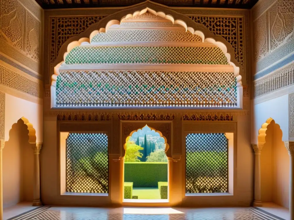 Detalle geométrico en la Alhambra, juega con luces y sombras