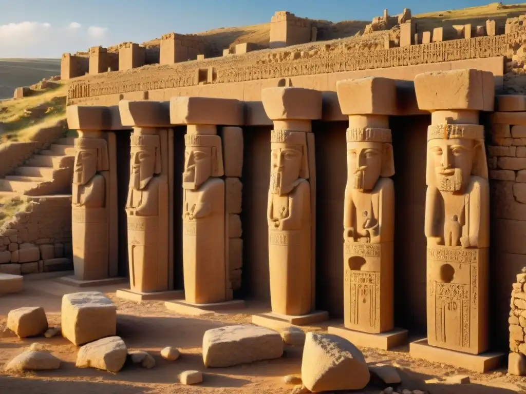 Detalle impresionante de las antiguas civilizaciones en Göbekli Tepe, mostrando arte y arquitectura milenaria