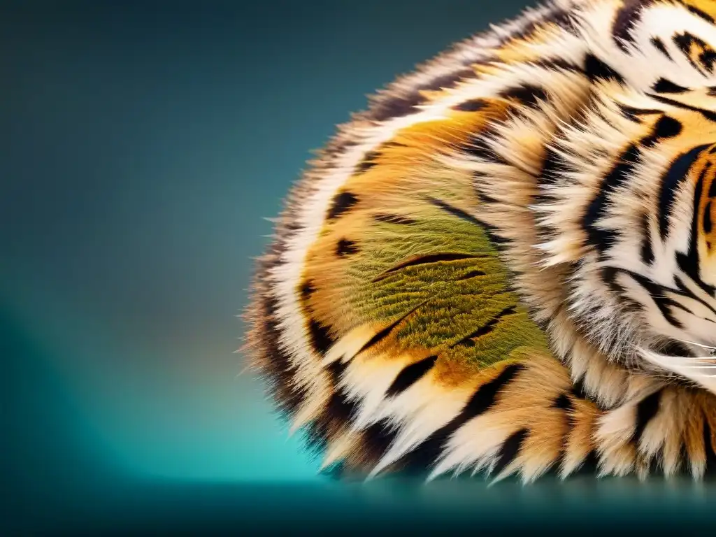 Detalle impresionante de un Ojo de Tigre piedra valentía, con tonos dorados y patrones intrincados, sobre fondo oscuro texturizado