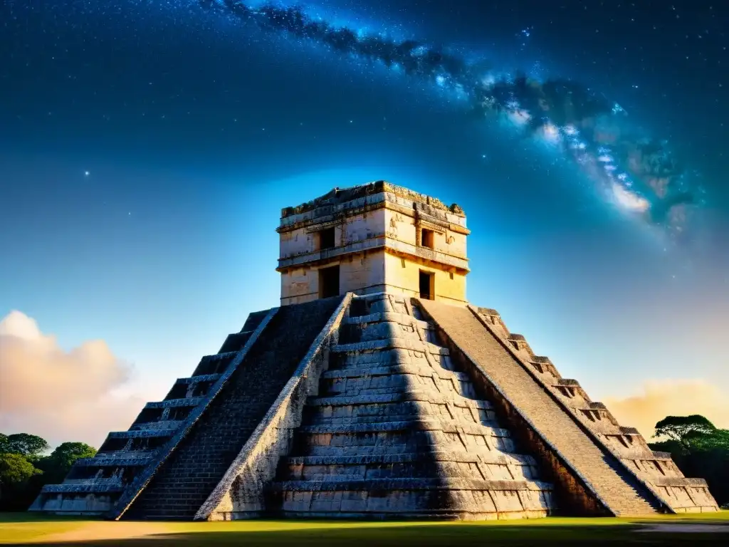 Detalle del Observatorio Caracol en Chichen Itzá, reflejando la visión astronómica avanzada mayas y su conexión con el cosmos