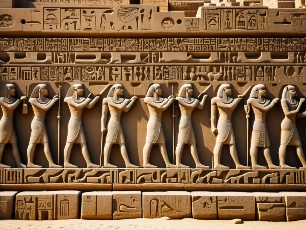 Detalle de la Geometría Sagrada en Arquitectura Antigua del Templo de Karnak en Luxor, Egipto