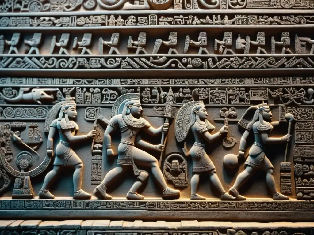 Detalle de los tallados en el sarcófago de Palenque con mensajes astronómicos