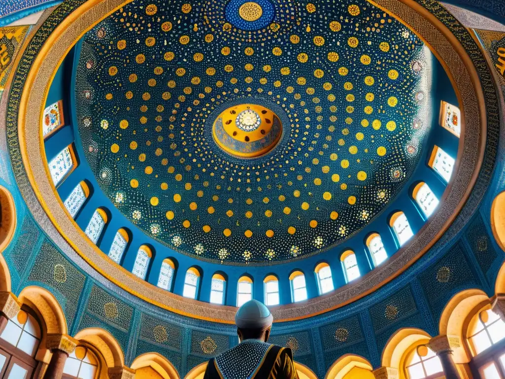 Detalle del techo de la Cúpula de la Roca en Jerusalén, ejemplar del Arte islámico en decoración espacios