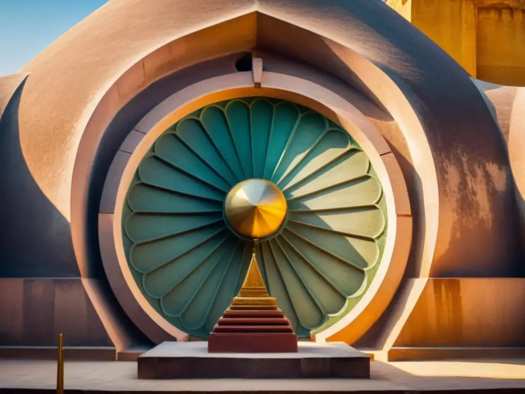 Detalle de templos astronómicos India: arquitectura y precisión de instrumentos antiguos en Jantar Mantar, Jaipur