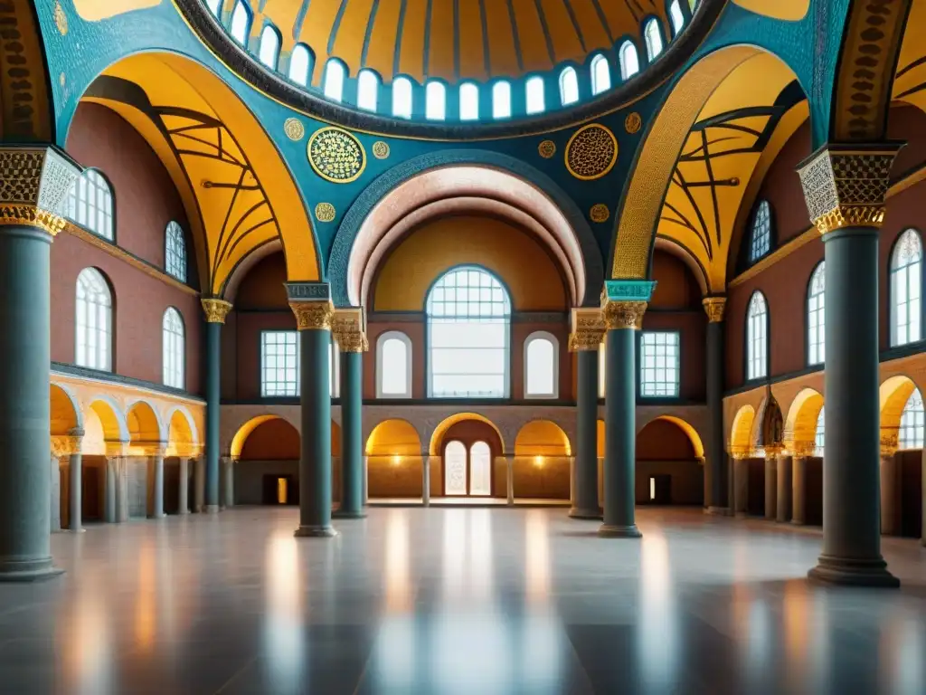 Hagia Sophia: detallada reconstrucción digital Detalle vibrante de la majestuosa Hagia Sophia en Constantinopla del Imperio Bizantino