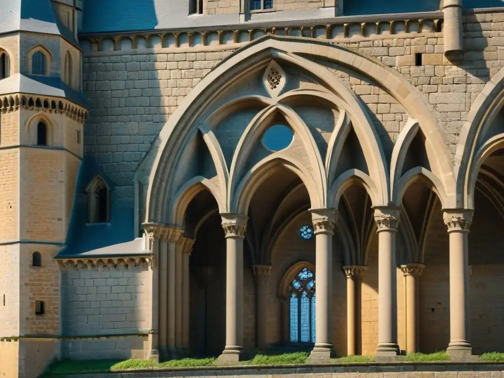 Detalles arquitectónicos del Monte Saint Michel resaltan los misterios de su fachada antigua