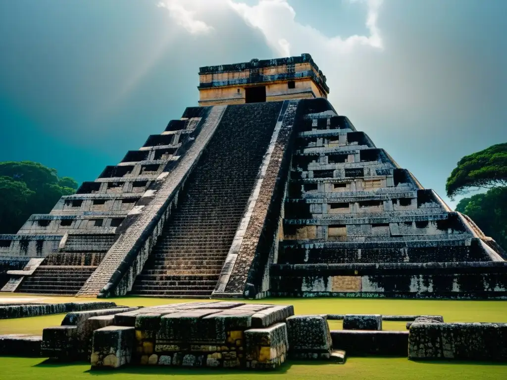 Detalles asombrosos del legado astronómico maya en Chichén Itzá: intrincadas inscripciones y símbolos en las paredes de piedra iluminadas por el sol