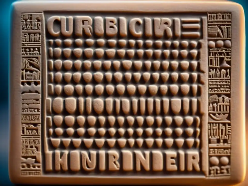 Cuneiforme milenario: detalle insólito Detalles asombrosos de una tablilla de arcilla con escritura cuneiforme, influencia escritura cuneiforme arte tipográfico