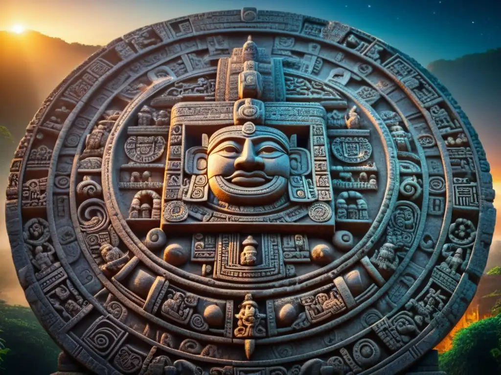 Detalles del calendario maya iluminados por el sol, significado alineaciones estelares tiempo ancestral