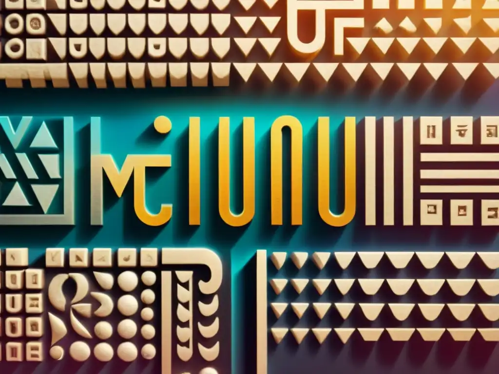 Arte tipográfico cuneiforme: fusión antigua y moderna Detalles cuneiformes en arte tipográfico moderno