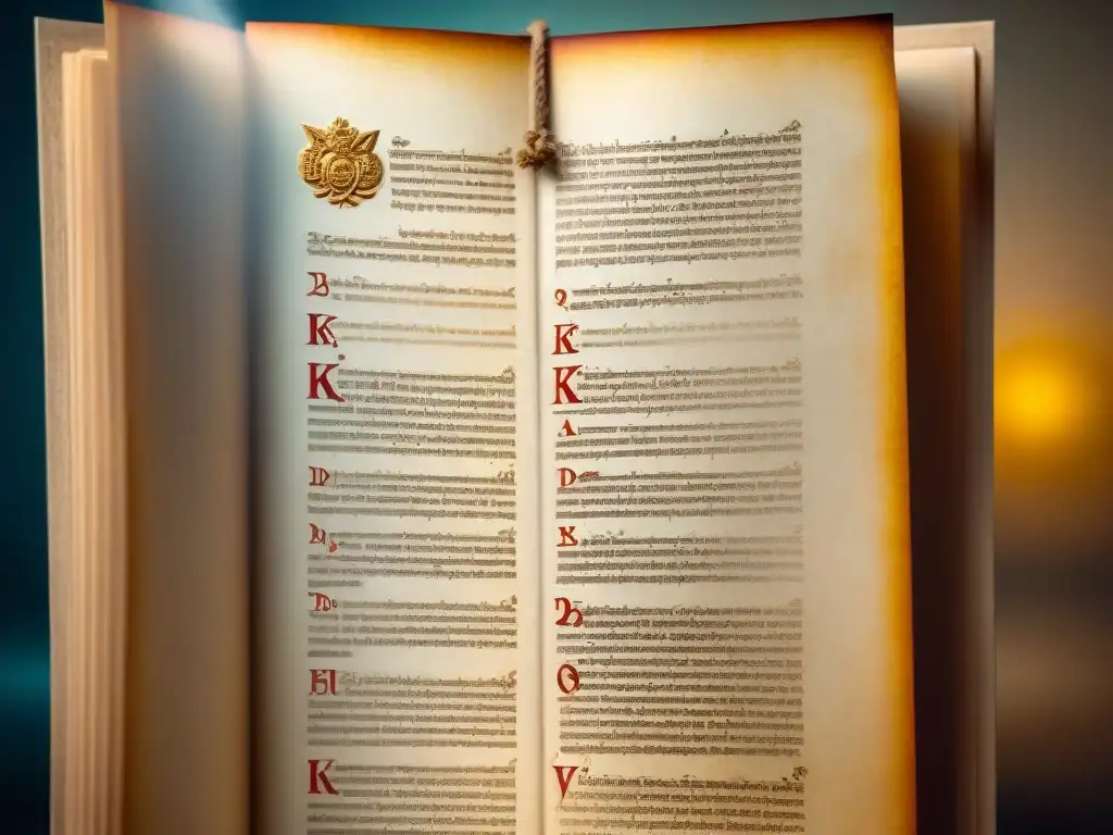 Detalles dorados y símbolos antiguos del manuscrito Kybalion iluminados, Principios Herméticos Kybalion Esotérico