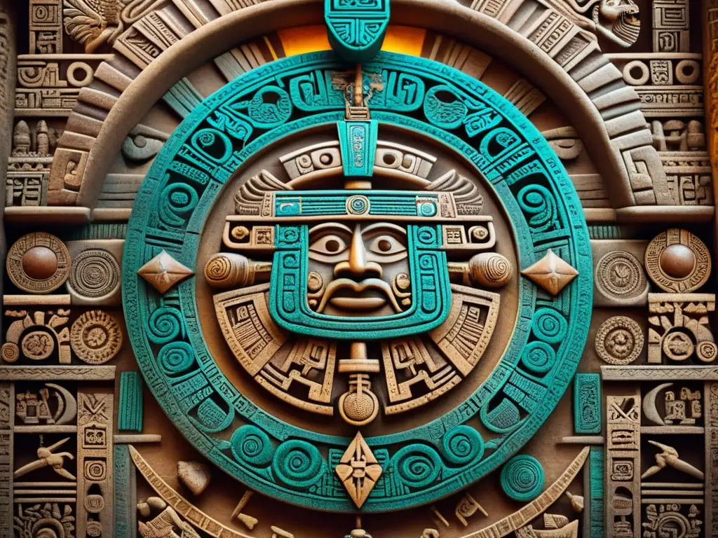 Detalles impresionantes del calendario azteca tallado, Guardianes de la Historia Civilizaciones Perdidas