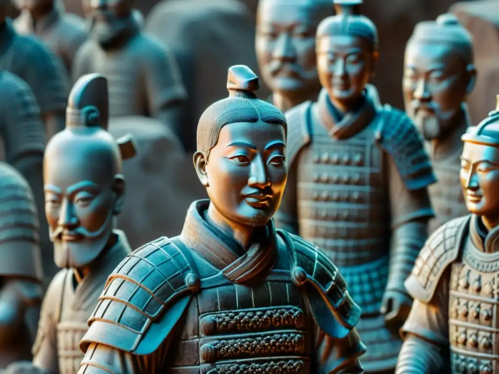 Detalles impresionantes del guerrero de Terracota en Xi'an, China