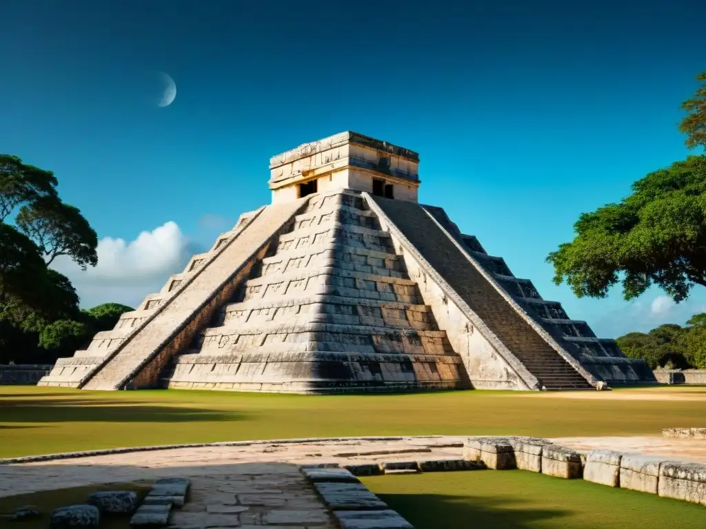 Detalles intrincados del observatorio astronómico maya en Chichén Itzá; un diseño ancestral que fusiona astronomía y arquitectura