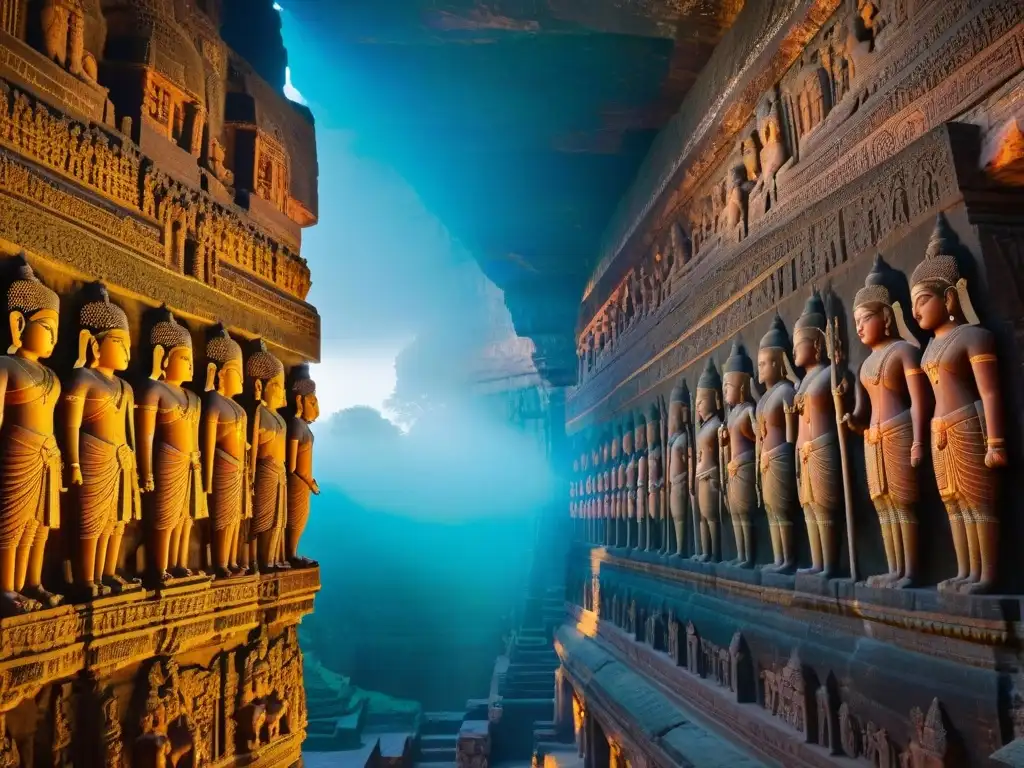 Explora los detalles misteriosos de los templos rupestres de India en las Cuevas de Ajanta