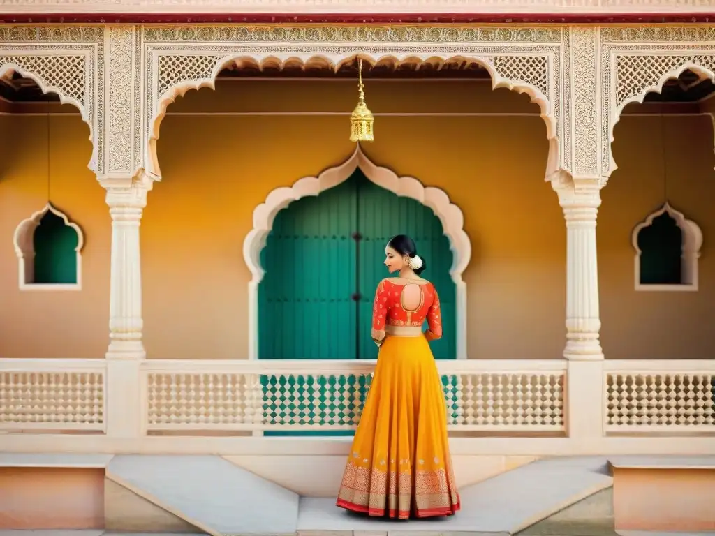 Detalles ornamentales del Palacio de Ámbar en Jaipur, India