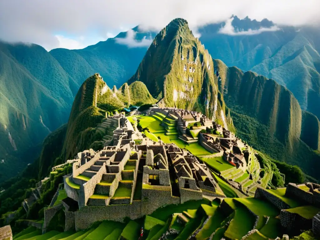 Detalles de paredes de piedra en Machu Picchu, destacando la ingeniería inca y misticismo andino