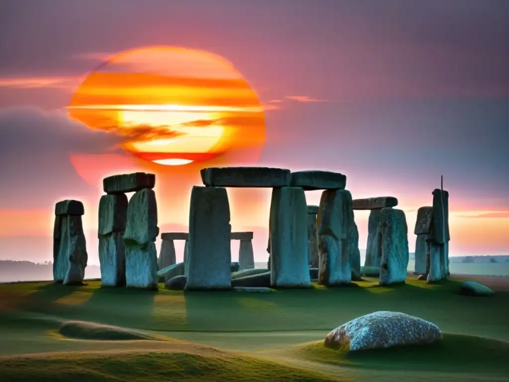 Amanecer dorado en Stonehenge, revelando secretos ancestrales