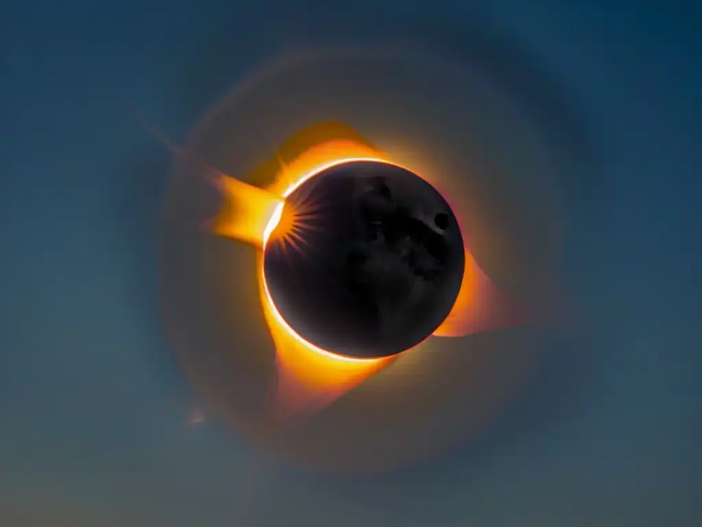 Un eclipse solar detallado muestra la importancia eclipses en creencias con la alineación perfecta del sol y la luna