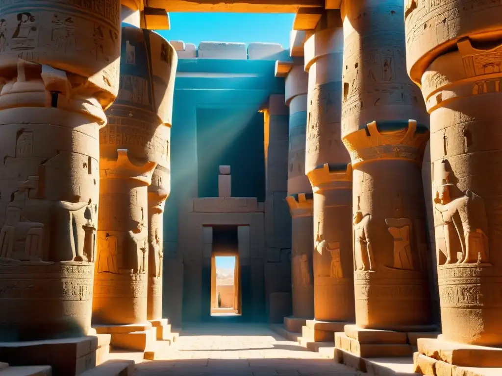 Efectos lumínicos en arquitectura antigua: Juego de luz y sombra en el Templo de Karnak, Luxor, Egipto