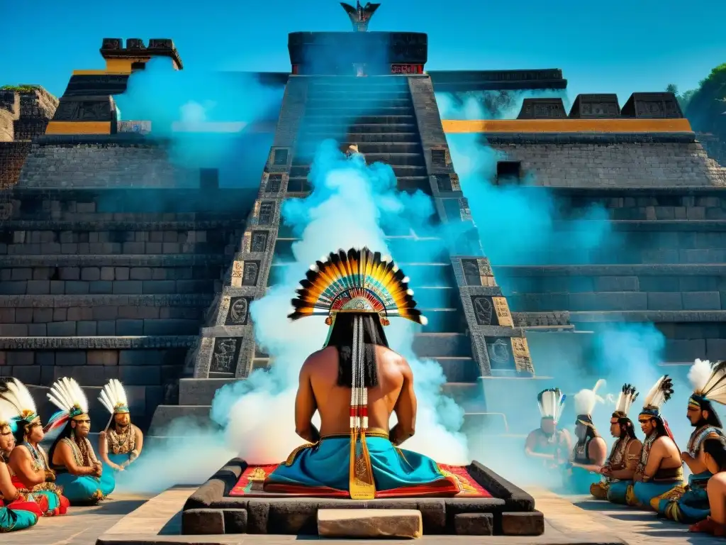 Emotiva escena de ritual azteca en el Templo Mayor de Tenochtitlan