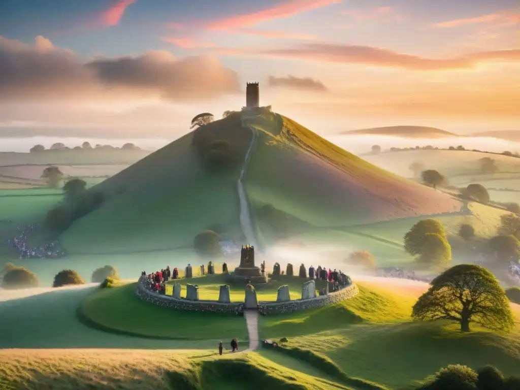 Encuentros mágicos en la isla de Avalon: ritual al atardecer en Glastonbury Tor