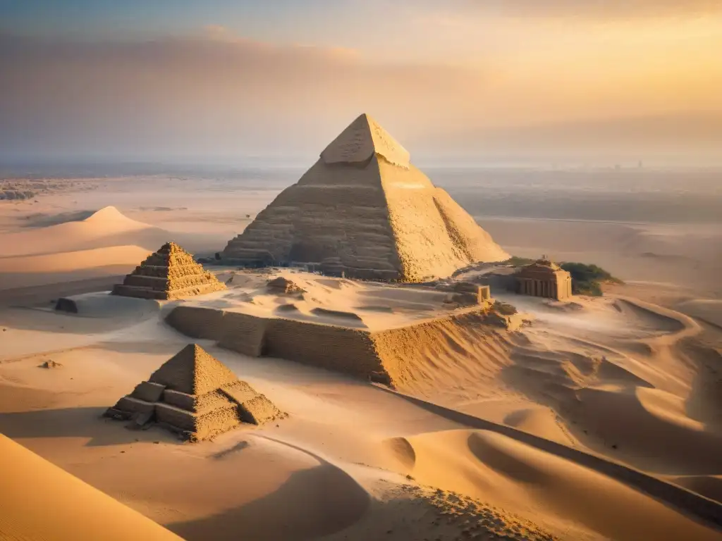 La enigmática Esfinge de Giza emerge majestuosa en el desierto al atardecer, revelando sus misterios